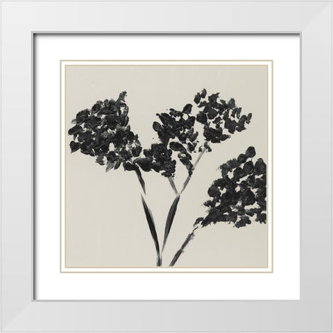 Neutral Leaves White Modern Wood Framed Art Print with Double Matting by Price, Lucille