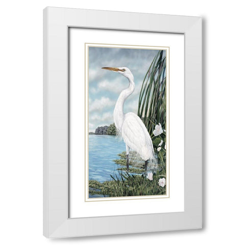Great White Egret White Modern Wood Framed Art Print with Double Matting by Harris, James