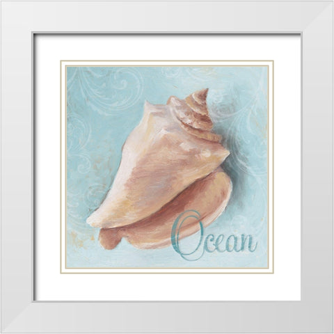 Ocean (blue) White Modern Wood Framed Art Print with Double Matting by Loreth, Lanie