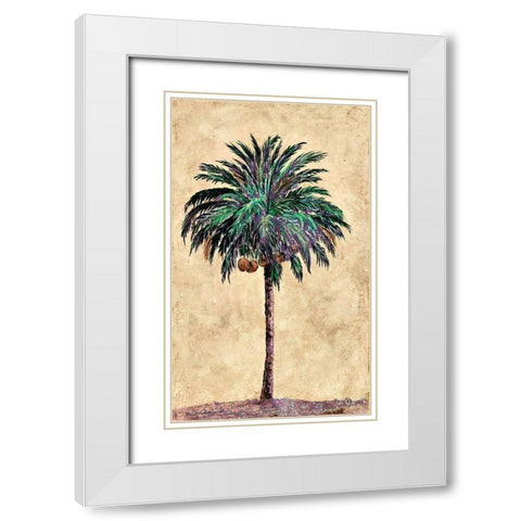 Coconut Tribal Palm I White Modern Wood Framed Art Print with Double Matting by Pattinian, Merri