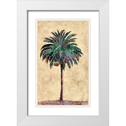 Coconut Tribal Palm I White Modern Wood Framed Art Print with Double Matting by Pattinian, Merri