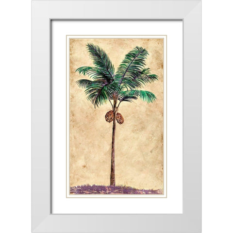 Coconut Tribal Palm II White Modern Wood Framed Art Print with Double Matting by Pattinian, Merri