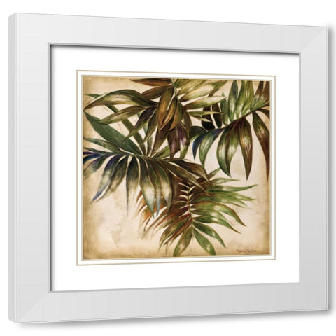 La Palmera I White Modern Wood Framed Art Print with Double Matting by Pinto, Patricia