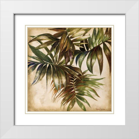 La Palmera I White Modern Wood Framed Art Print with Double Matting by Pinto, Patricia