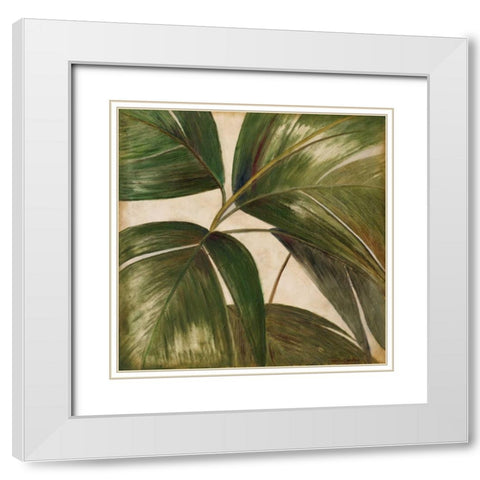 La Palmera III White Modern Wood Framed Art Print with Double Matting by Pinto, Patricia