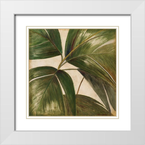 La Palmera III White Modern Wood Framed Art Print with Double Matting by Pinto, Patricia