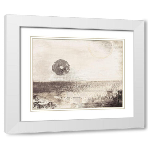 Tan Perception I White Modern Wood Framed Art Print with Double Matting by Loreth, Lanie