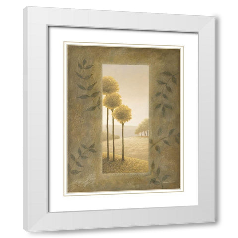 Golden Escape II White Modern Wood Framed Art Print with Double Matting by Marcon, Michael