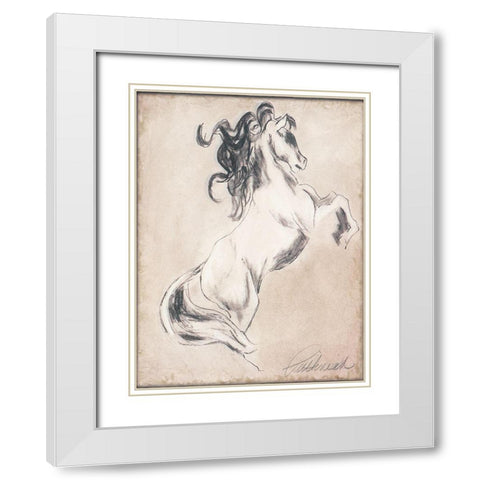 Majestic Horse I White Modern Wood Framed Art Print with Double Matting by Pattinian, Merri