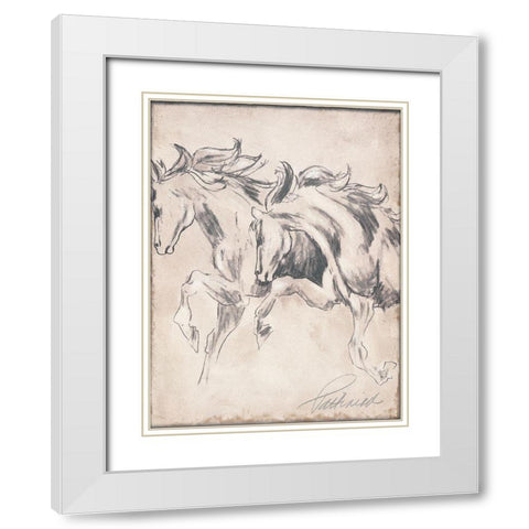 Majestic Horse II White Modern Wood Framed Art Print with Double Matting by Pattinian, Merri