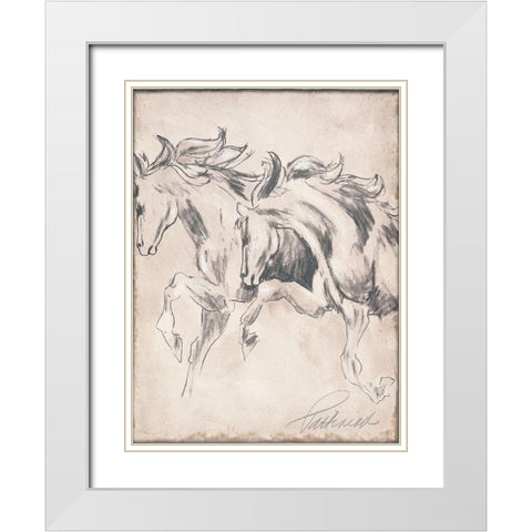 Majestic Horse II White Modern Wood Framed Art Print with Double Matting by Pattinian, Merri