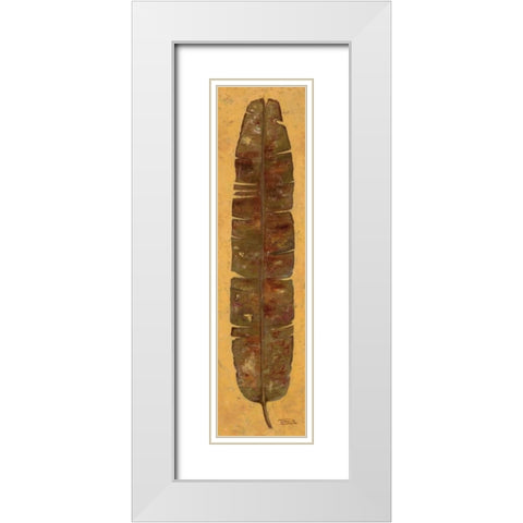 Banana Leaf I White Modern Wood Framed Art Print with Double Matting by Pinto, Patricia