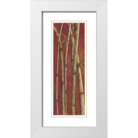 Red Bamboo II White Modern Wood Framed Art Print with Double Matting by Pinto, Patricia