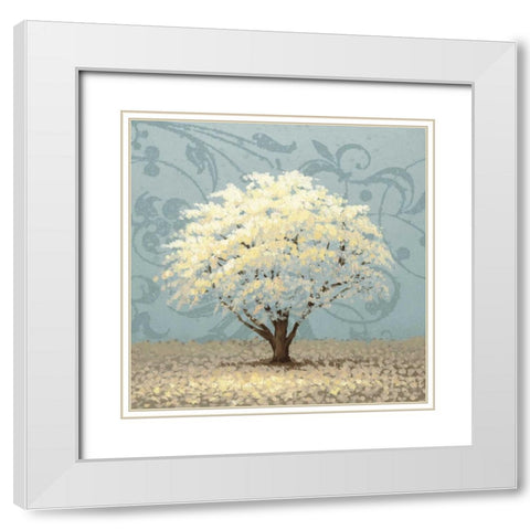 Blue Radiance I White Modern Wood Framed Art Print with Double Matting by Marcon, Michael