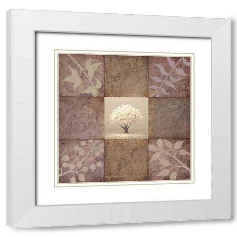 Gentle Radiance I White Modern Wood Framed Art Print with Double Matting by Marcon, Michael