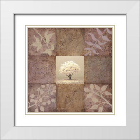 Gentle Radiance I White Modern Wood Framed Art Print with Double Matting by Marcon, Michael
