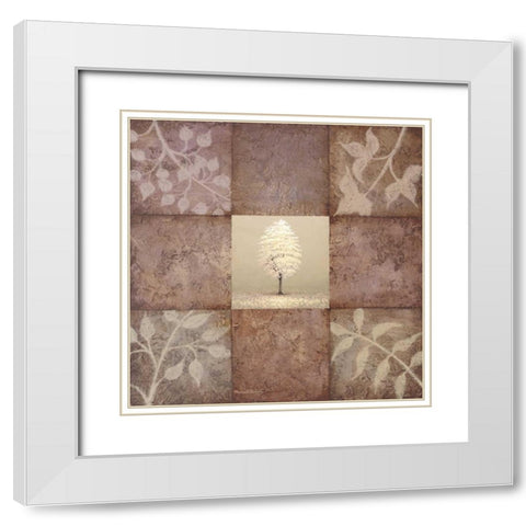 Gentle Radiance II White Modern Wood Framed Art Print with Double Matting by Marcon, Michael
