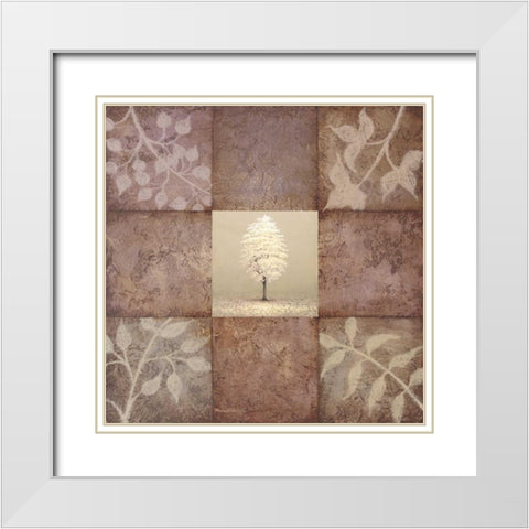Gentle Radiance II White Modern Wood Framed Art Print with Double Matting by Marcon, Michael