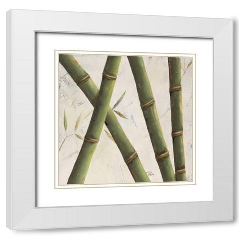 Bambosa Guadua II White Modern Wood Framed Art Print with Double Matting by Pinto, Patricia