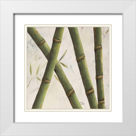 Bambosa Guadua II White Modern Wood Framed Art Print with Double Matting by Pinto, Patricia