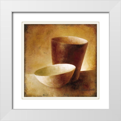 Two Bowls White Modern Wood Framed Art Print with Double Matting by Loreth, Lanie
