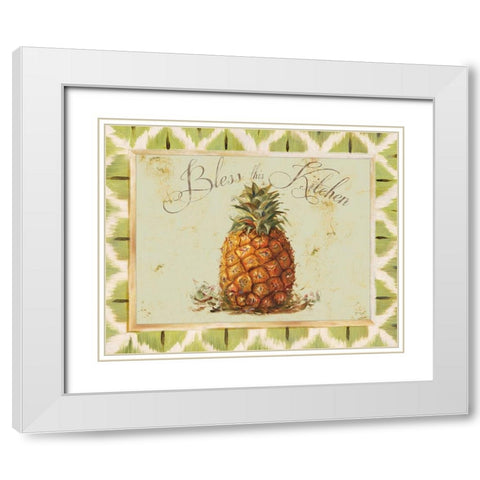 Bless this Kitchen White Modern Wood Framed Art Print with Double Matting by Pinto, Patricia