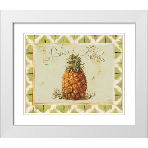 Bless this Kitchen White Modern Wood Framed Art Print with Double Matting by Pinto, Patricia