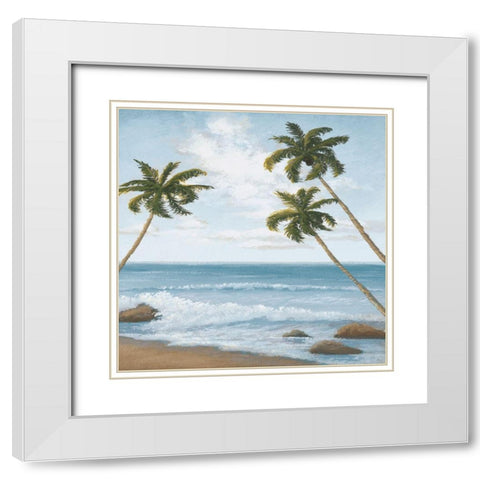 Atlantic II White Modern Wood Framed Art Print with Double Matting by Marcon, Michael