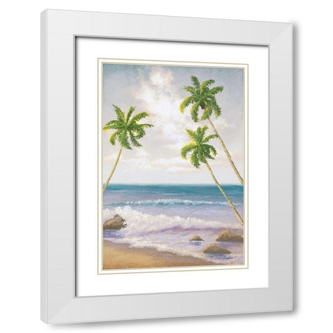 Atlantic Seaside II White Modern Wood Framed Art Print with Double Matting by Marcon, Michael
