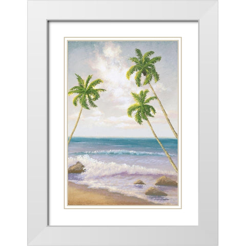 Atlantic Seaside II White Modern Wood Framed Art Print with Double Matting by Marcon, Michael