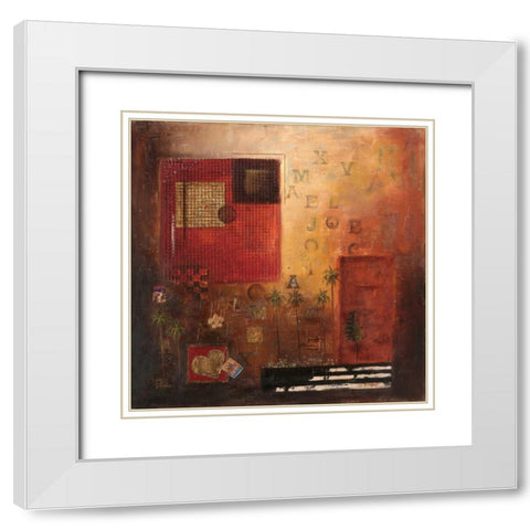 Nueva Era II White Modern Wood Framed Art Print with Double Matting by Pinto, Patricia