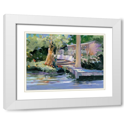 Mt. Dora Canal House White Modern Wood Framed Art Print with Double Matting by Slivka, Jane