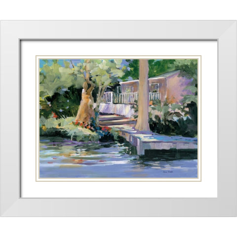 Mt. Dora Canal House White Modern Wood Framed Art Print with Double Matting by Slivka, Jane