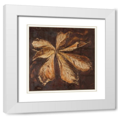 Yarumo in Gold I White Modern Wood Framed Art Print with Double Matting by Pinto, Patricia