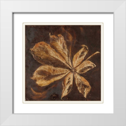 Yarumo in Gold II White Modern Wood Framed Art Print with Double Matting by Pinto, Patricia