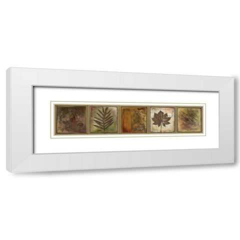 Leaf Panel II White Modern Wood Framed Art Print with Double Matting by Pinto, Patricia