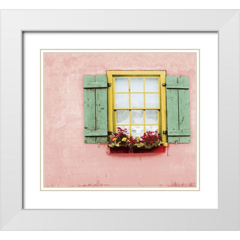 Pink St. Augustine White Modern Wood Framed Art Print with Double Matting by Mabat, Ynon