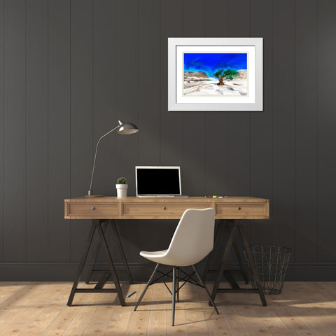 Trees Alive I White Modern Wood Framed Art Print with Double Matting by Mabat, Ynon