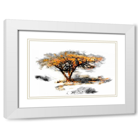 Trees Alive II White Modern Wood Framed Art Print with Double Matting by Mabat, Ynon