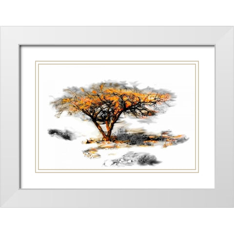 Trees Alive II White Modern Wood Framed Art Print with Double Matting by Mabat, Ynon