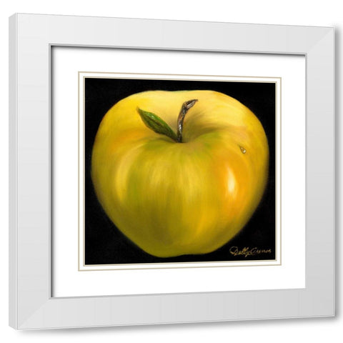 Yellow Apple White Modern Wood Framed Art Print with Double Matting by Arenas, Nelly