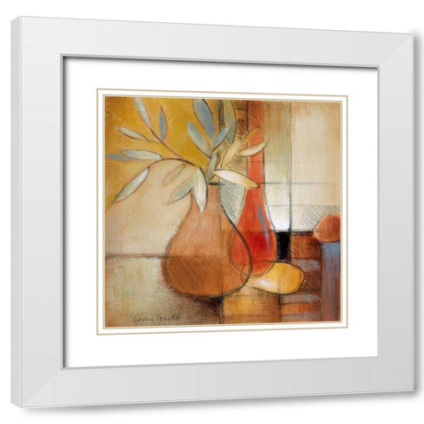 Afternoon Bamboo Leaves I White Modern Wood Framed Art Print with Double Matting by Loreth, Lanie