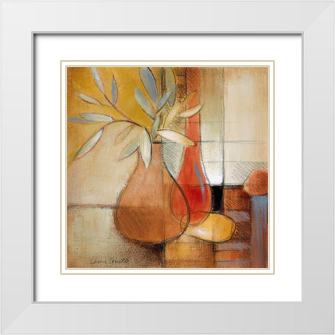 Afternoon Bamboo Leaves I White Modern Wood Framed Art Print with Double Matting by Loreth, Lanie