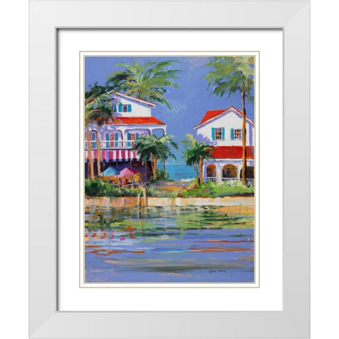 Beach Resort II White Modern Wood Framed Art Print with Double Matting by Slivka, Jane