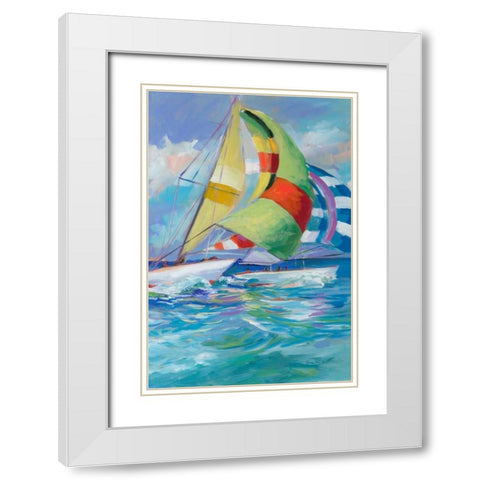Full Sail I White Modern Wood Framed Art Print with Double Matting by Slivka, Jane