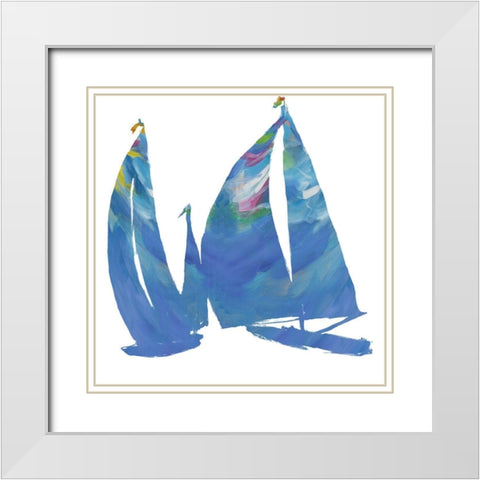Set Sail on White I White Modern Wood Framed Art Print with Double Matting by Slivka, Jane