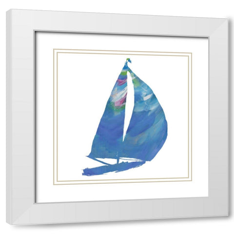 Set Sail on White II White Modern Wood Framed Art Print with Double Matting by Slivka, Jane