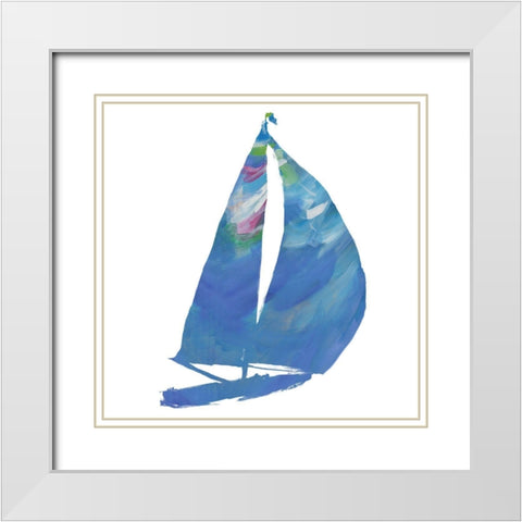 Set Sail on White II White Modern Wood Framed Art Print with Double Matting by Slivka, Jane