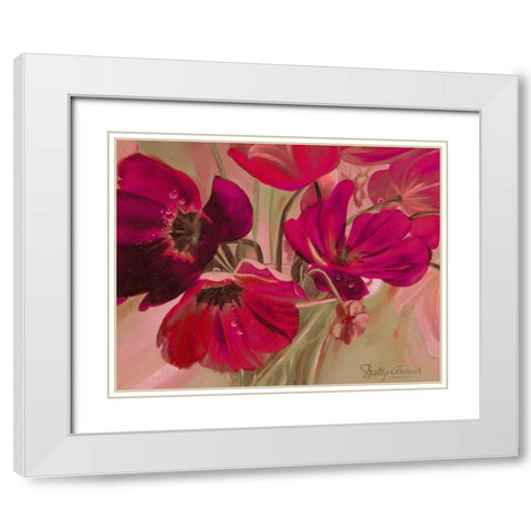 Violet Primavera II White Modern Wood Framed Art Print with Double Matting by Arenas, Nelly