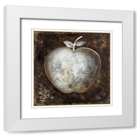 Manzana Negra White Modern Wood Framed Art Print with Double Matting by Pinto, Patricia